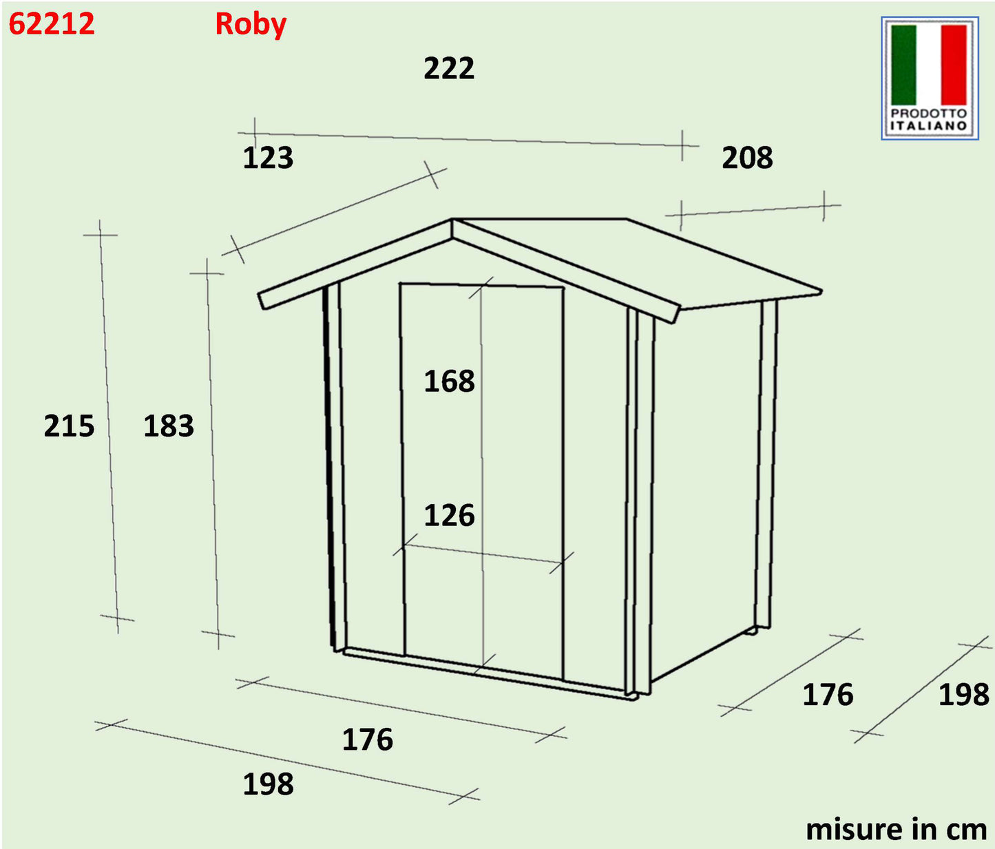 Casetta in Legno Roby 198x198 cm – Kit Montaggio Incluso