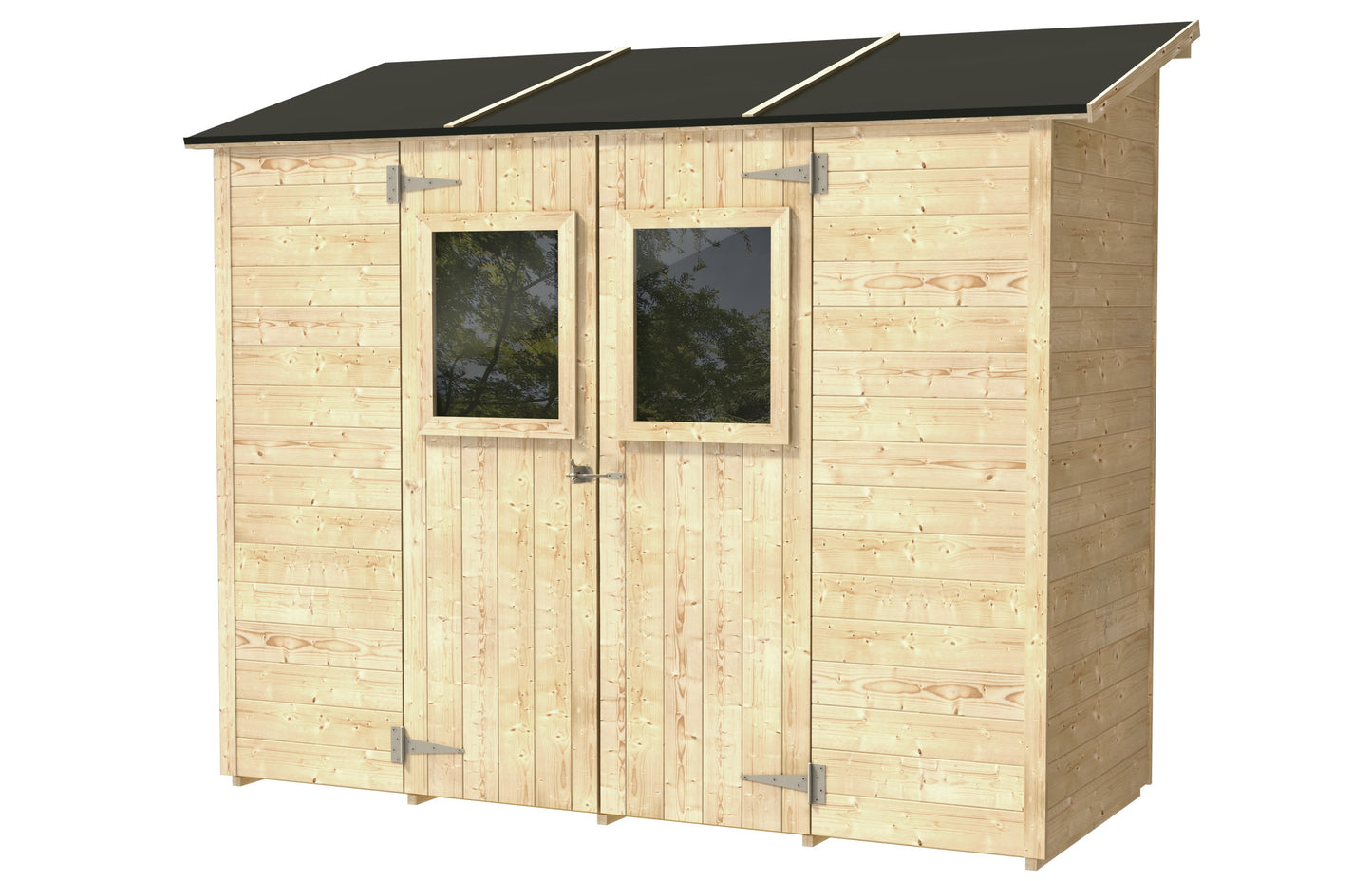 Casetta in legno Vaniglia a pannelli Monofalda addossata 245x102 cm – Kit Montaggio Incluso