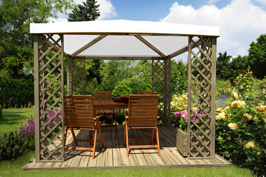 Gazebo Fox JT40 Pocket impregnato 300x300 cm copertura in PVC
