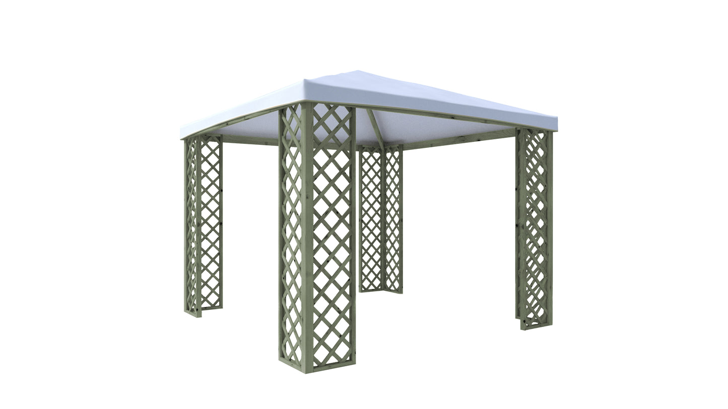 Gazebo Fox JT40 Pocket impregnato 300x300 cm copertura in PVC