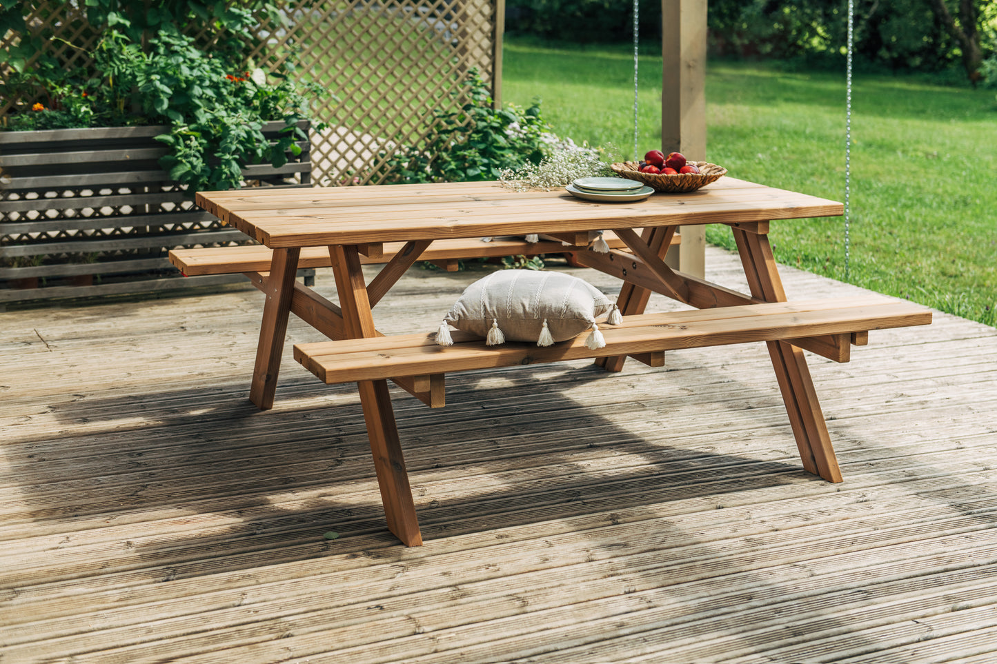 Tavolo Pic Nic Bellavista termotrattato 177x153 h 76 – Kit Montaggio Incluso