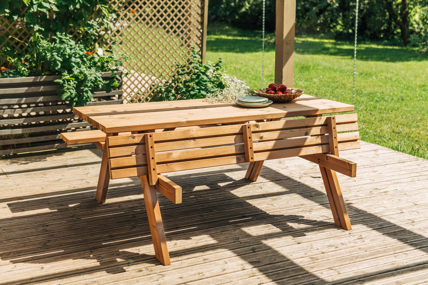 Tavolo Pic Nic Bellavista termotrattato 177x153 h 76 – Kit Montaggio Incluso