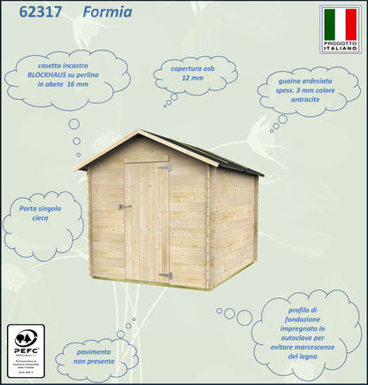 Casetta in legno Formia 178x218 cm – Kit Montaggio Incluso