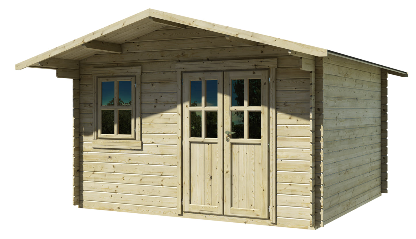 Casetta in Legno Flower 380x380 cm – Blockhaus 28 mm