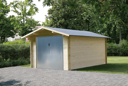 Garage in legno Menta 320x500 cm – Blockhaus 28 mm