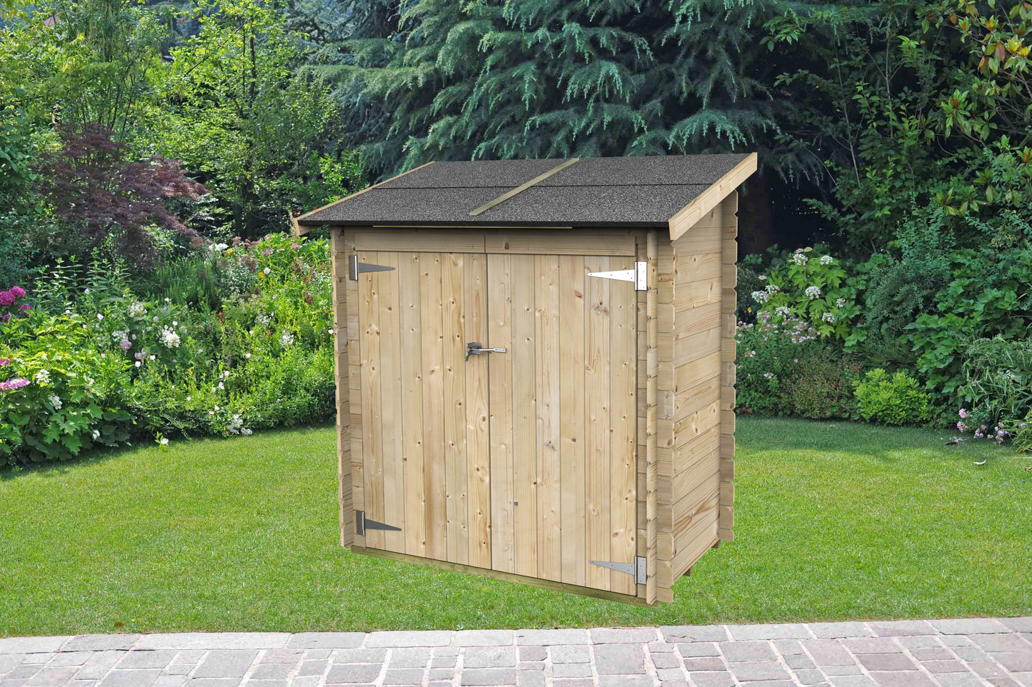 Casetta in legno Ambrogio addossata 155x85 cm – Kit Montaggio Incluso