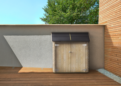 Casetta in legno Ambrogio addossata 155x85 cm addossata