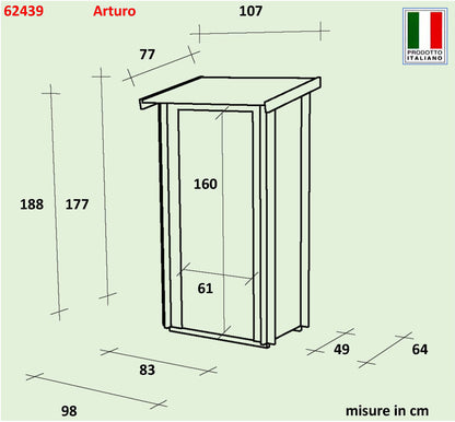 Casetta in legno Arturo addossata 98x64 cm – Kit Montaggio Incluso