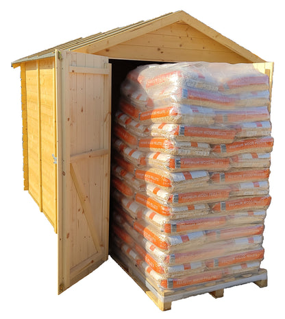 Casetta in legno Fiamma 178x273 cm porta pellet