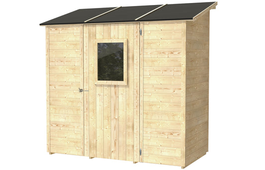 Casetta in legno Vaniglia Monofalda addossata 207x102 cm – Kit Montaggio Incluso