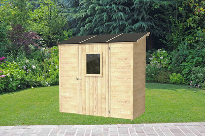 Casetta in legno Vaniglia a pannelli Monofalda addossata 207x102 cm – Kit Montaggio Incluso