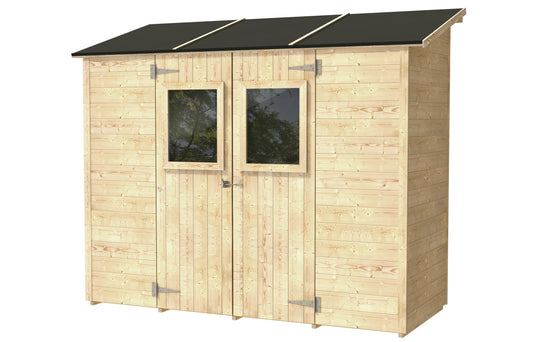 Casetta in legno Vaniglia a pannelli Monofalda addossata 245x102 cm – Kit Montaggio Incluso