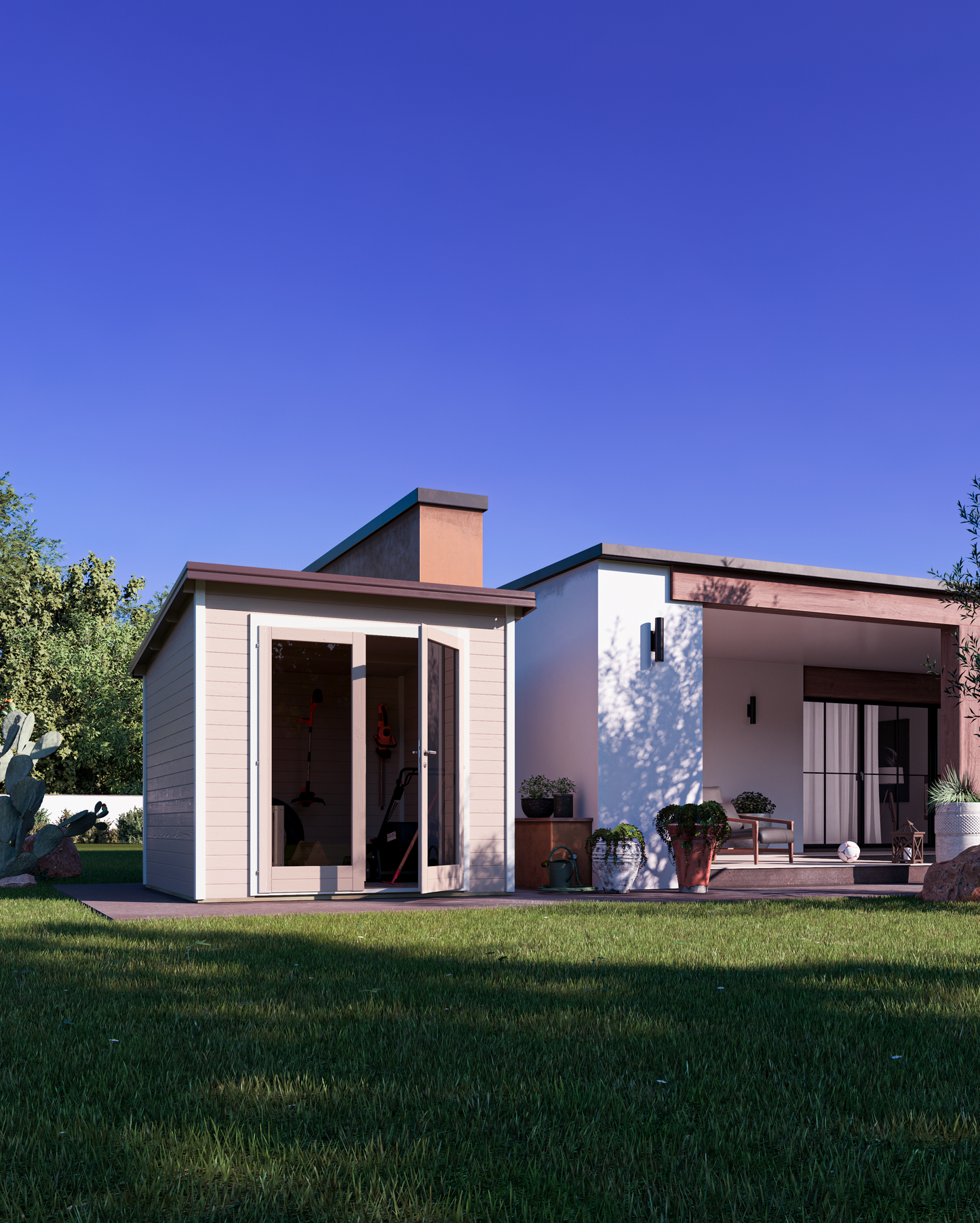 Casetta in legno Nike 300x250 cm – Pareti 25 mm – Colore Cipria