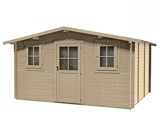 Casetta in legno Lione Express 398x296 cm – Kit Montaggio Incluso