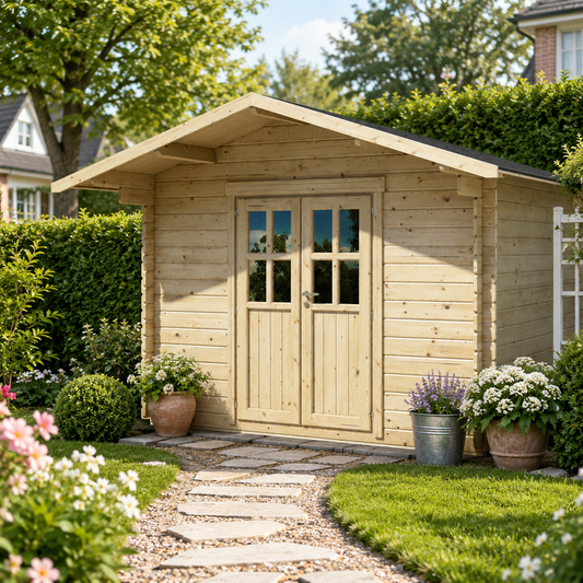 Casetta in legno Flower 260x320 cm – Blockhaus 28 mm