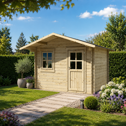 Casetta in legno Flower 320x260 cm – Blockhaus 28 mm
