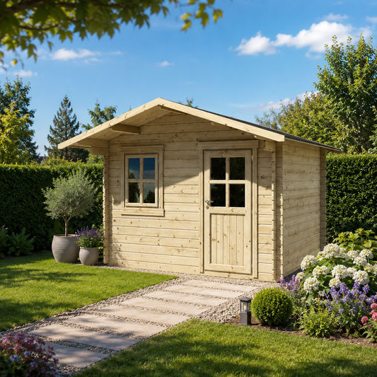 Casetta in legno Flower 320x260 cm – Blockhaus 28 mm