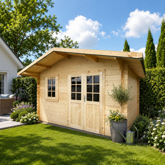 Casetta in Legno Flower 380x380 cm – Blockhaus 28 mm