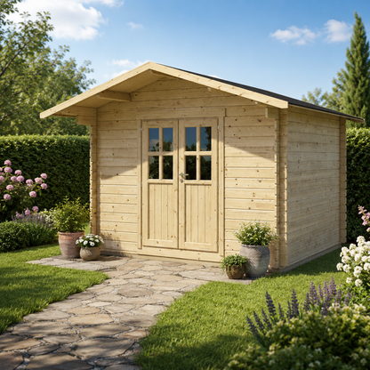 Casetta in legno Flower 220x320 cm – Blockhaus 28 mm