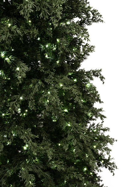 Albero di Natale Mira slim con LED e foglie stile cipresso in vaso – foto 11