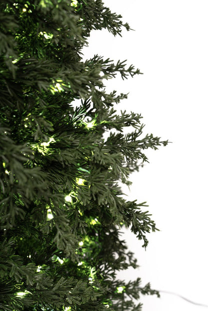 Albero di Natale Mira slim con LED e foglie stile cipresso in vaso – foto 13