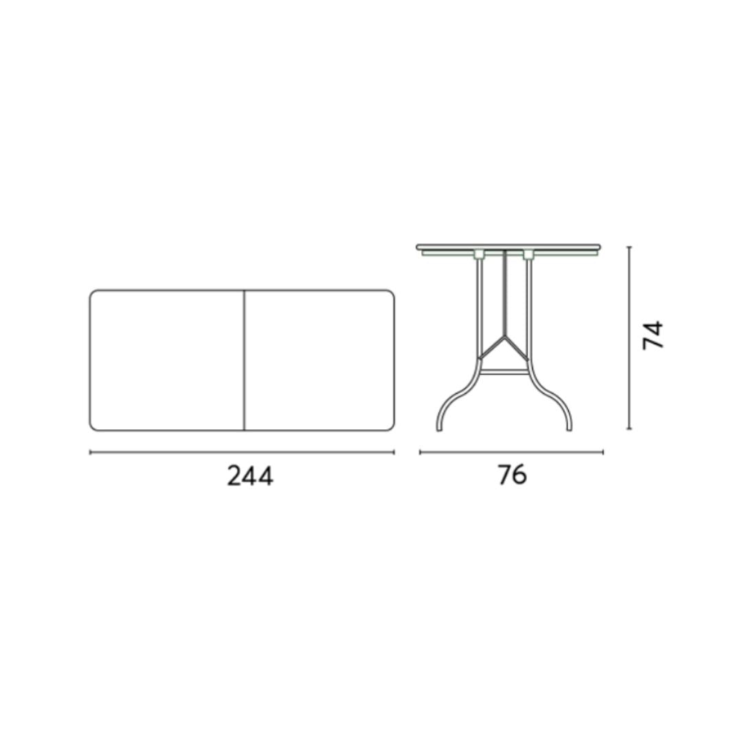 Tavolo Catering Pieghevole 244x76 cm in Polietilene
