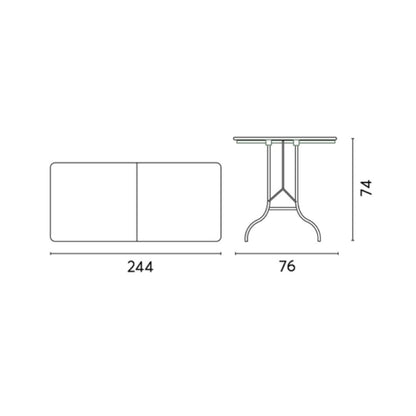 Tavolo Catering Pieghevole 244x76 cm in Polietilene
