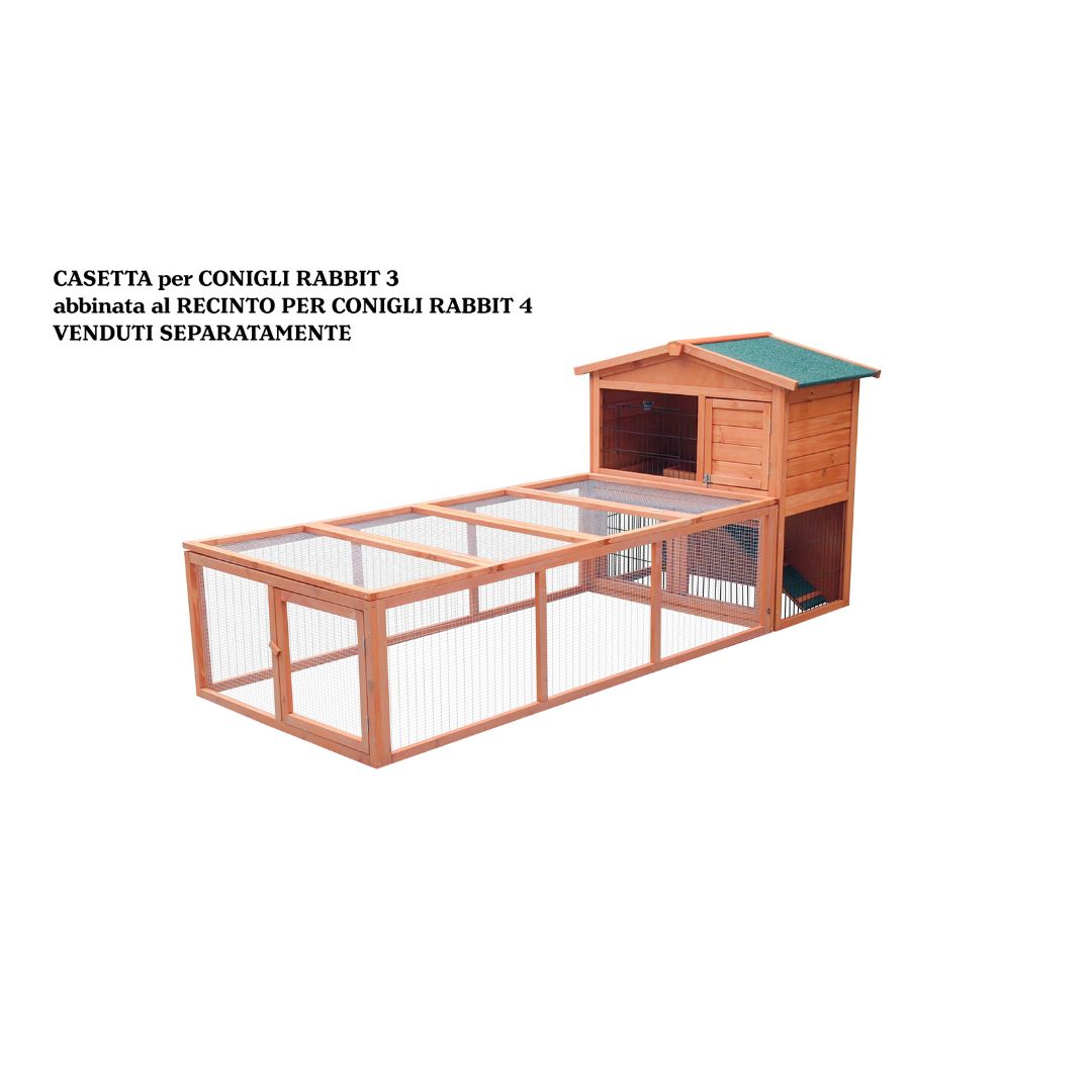 Casetta a 2 Piani per Piccoli Animali Rabbit 3 – 100×54,5×100 cm