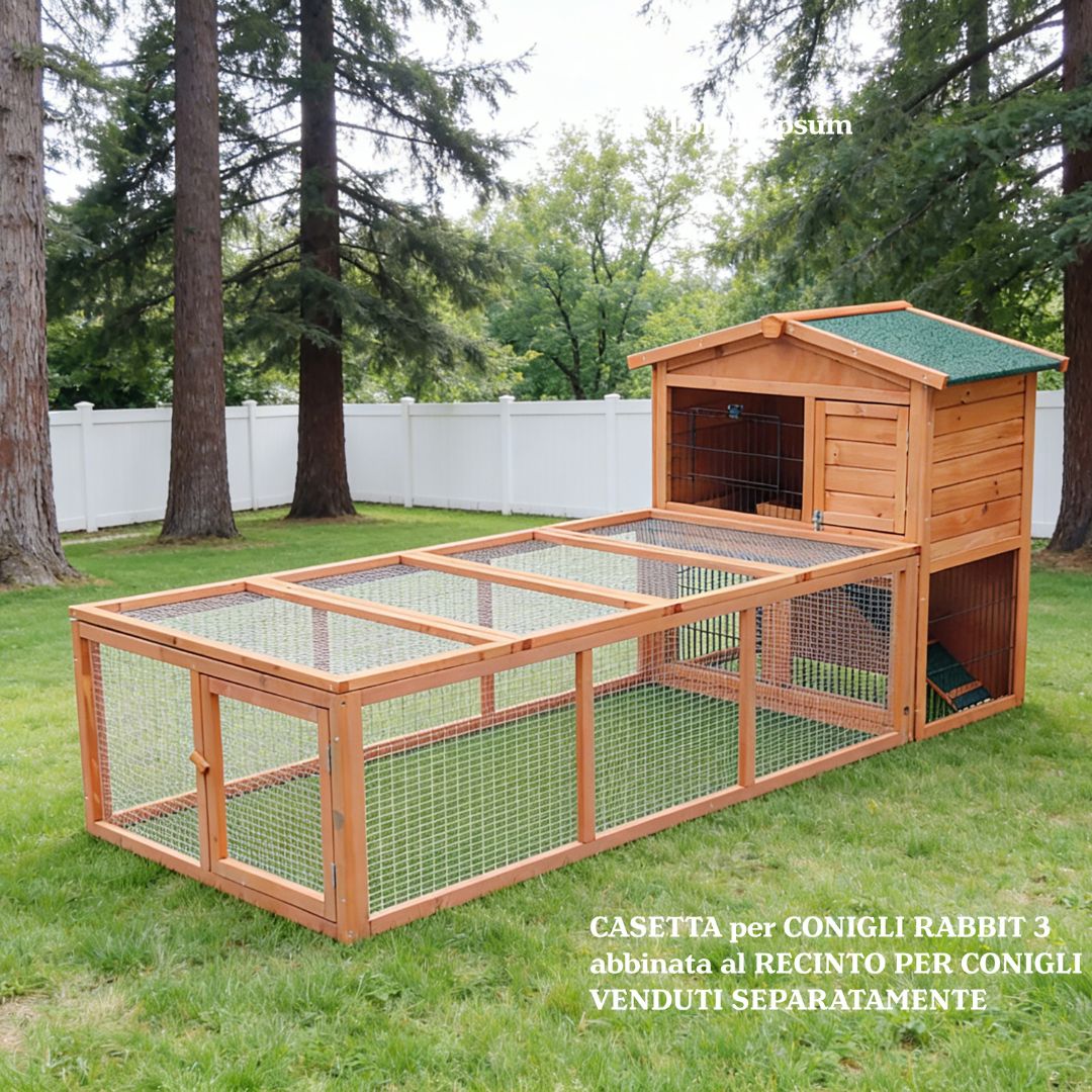 Casetta a 2 Piani per Piccoli Animali Rabbit 3 – 100×54,5×100 cm