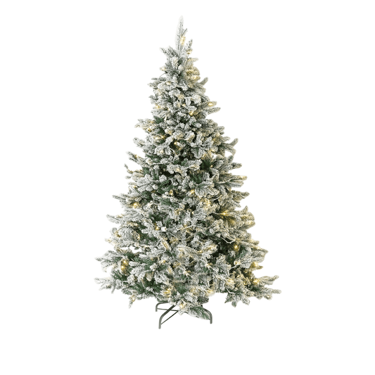 Albero di Natale Mizar innevato con luci LED integrate accese