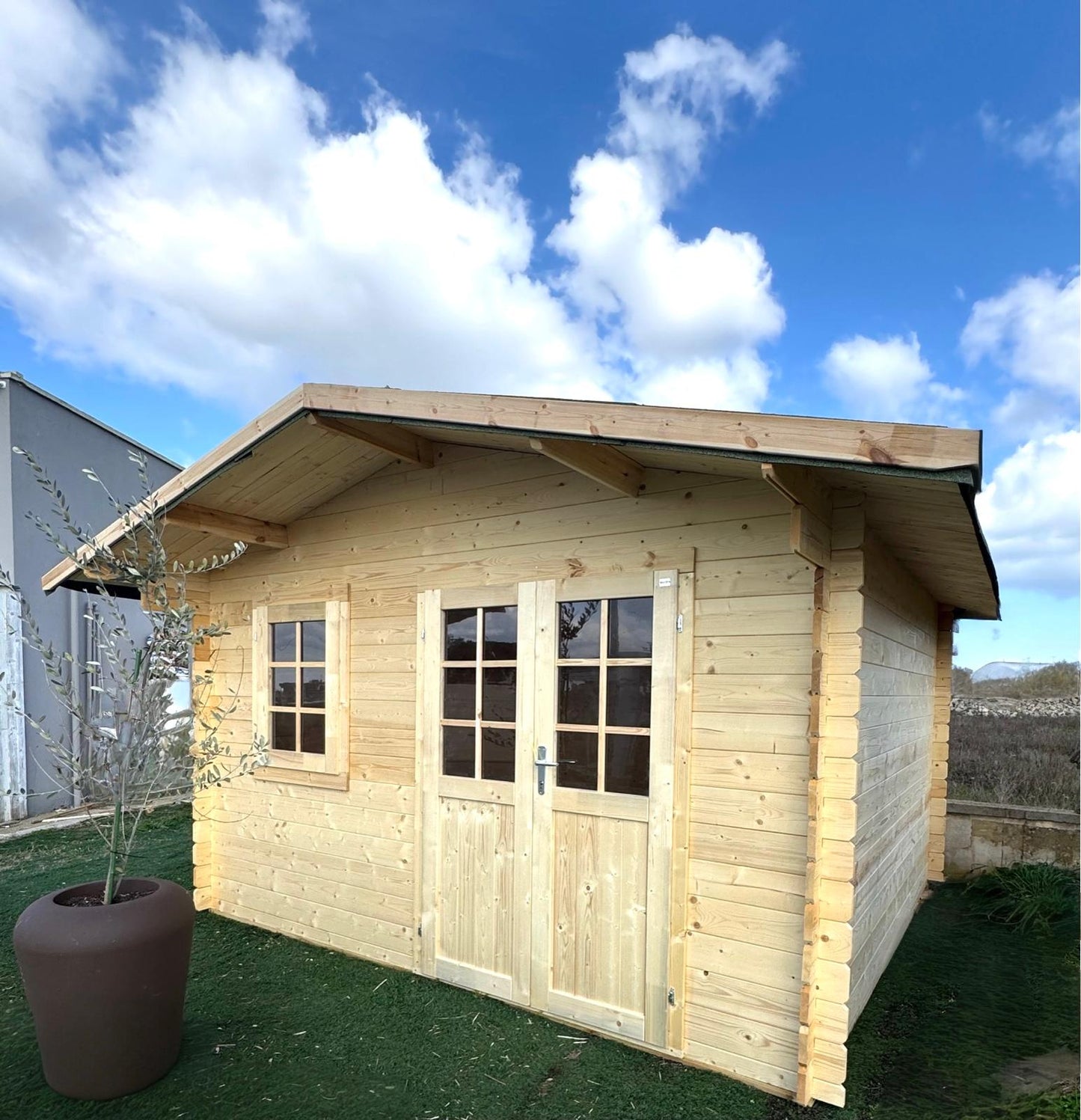 Casetta in Legno Flower 380x380 cm – Blockhaus 28 mm