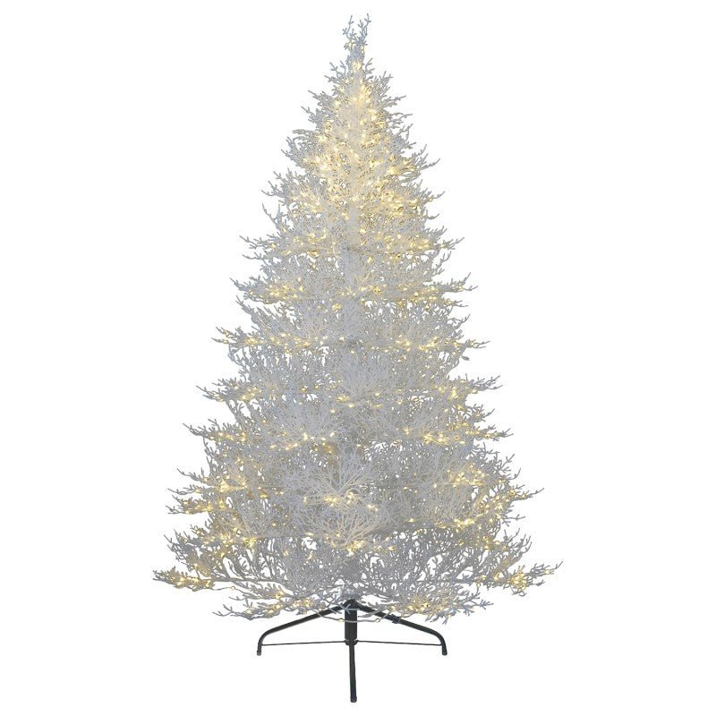 Albero di Natale bianco Vega con mini LED a luce calda