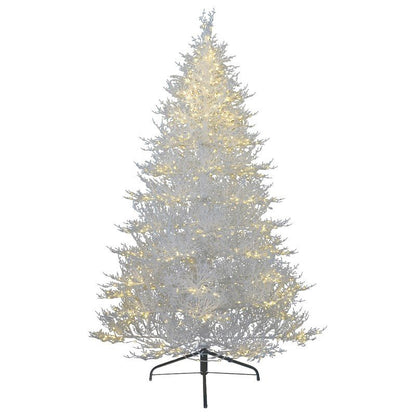 Albero di Natale bianco Vega con mini LED a luce calda