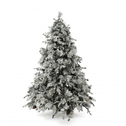 Albero di Natale Livigno innevato con pigne decorative
