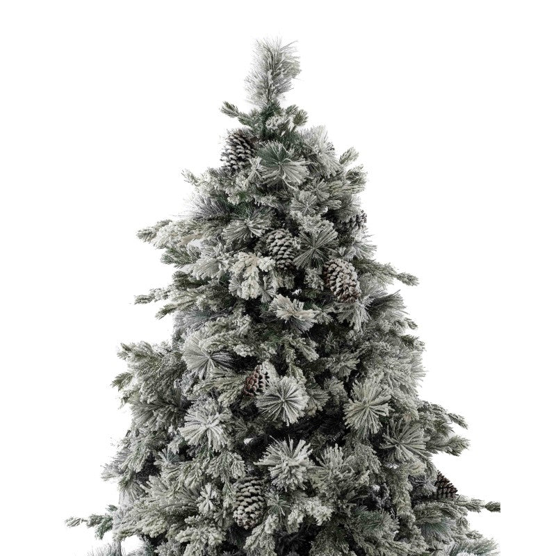 Albero di Natale Livigno innevato con pigne decorative – foto 2