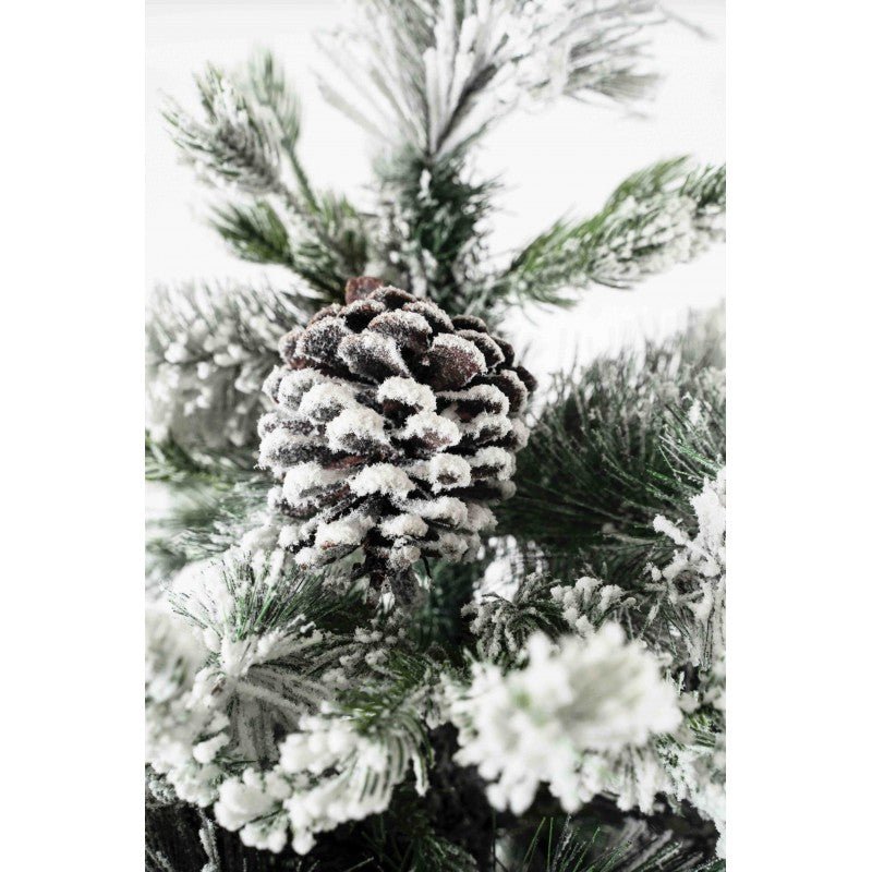 Albero di Natale Livigno innevato con pigne decorative – foto 4