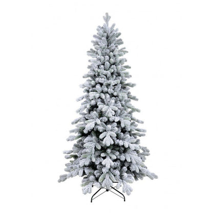 Albero di Natale Cogne slim innevato con floccatura effetto neve