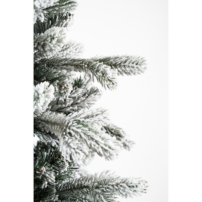 Albero di Natale Cogne slim innevato con floccatura effetto neve – foto 3