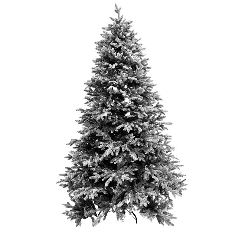 Albero di Natale Canazei innevato con floccatura bianca effetto neve