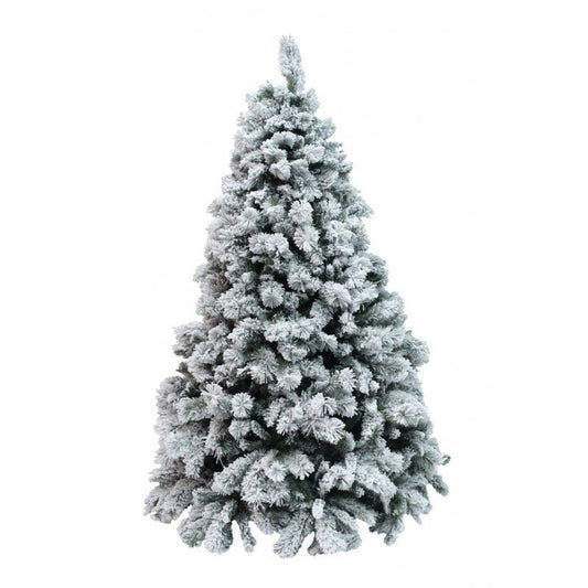 Albero di Natale innevato Milton Xone con chioma foltissima coperta di neve bianca