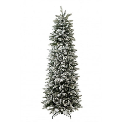 Albero di Natale slim innevato Russel Xone con leggera spolveratura di neve