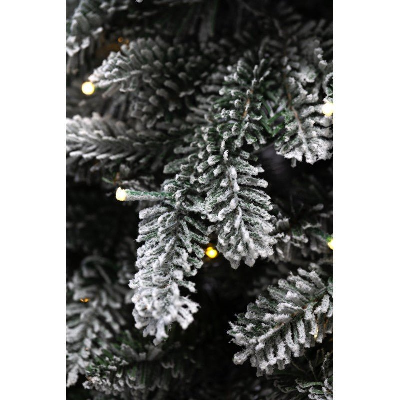 Albero di Natale Mizar innevato con luci LED integrate accese – foto 2