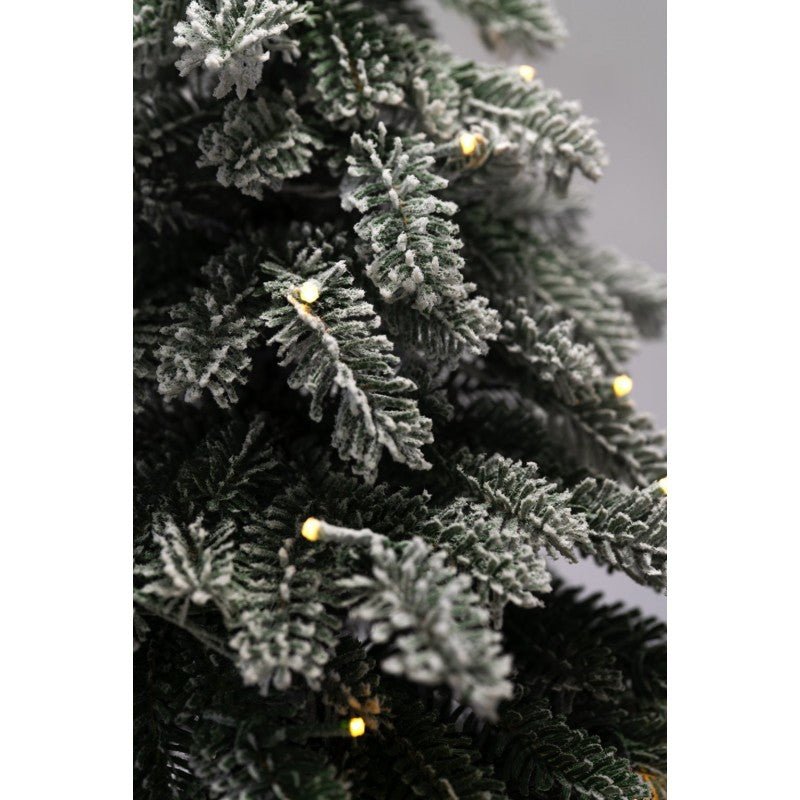 Albero di Natale Mizar innevato con luci LED integrate accese – foto 3