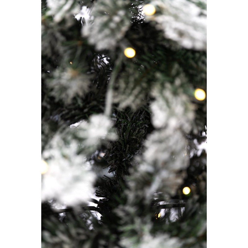 Albero di Natale Mizar innevato con luci LED integrate accese – foto 4