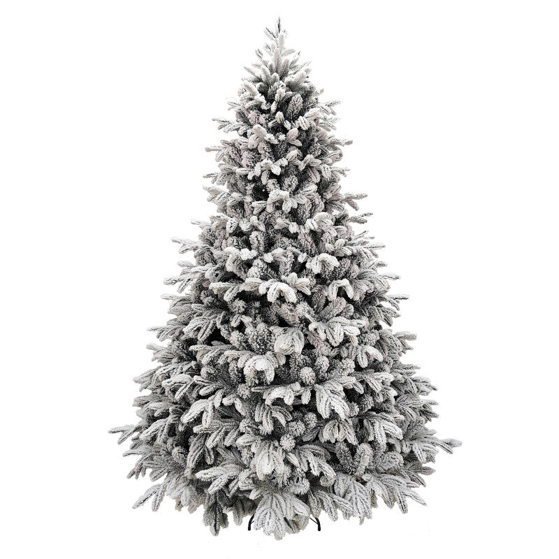 Albero di Natale artificiale White Montgomery di Xone, innevato, dalla forma piramidale con floccatura bianca fitta