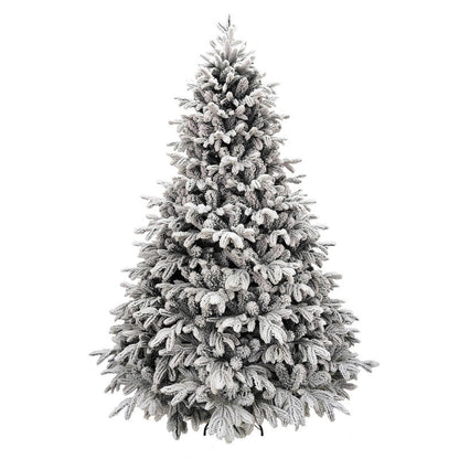 Albero di Natale artificiale White Montgomery di Xone, innevato, dalla forma piramidale con floccatura bianca fitta