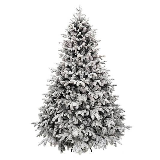 Albero di Natale artificiale White Montgomery di Xone, innevato, dalla forma piramidale con floccatura bianca fitta