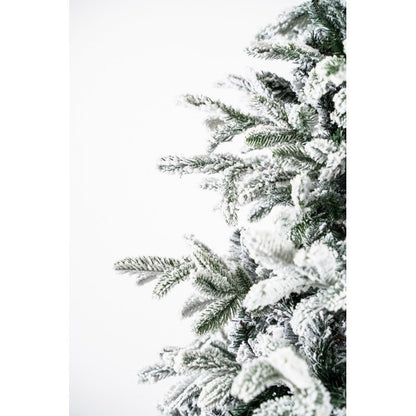 Albero di Natale artificiale White Montgomery di Xone, innevato, dalla forma piramidale con floccatura bianca fitta – foto 5