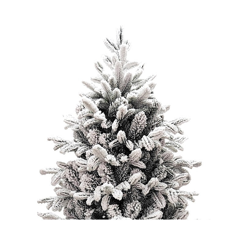 Albero di Natale artificiale White Montgomery di Xone, innevato, dalla forma piramidale con floccatura bianca fitta – foto 2