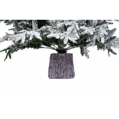 Albero di Natale Sappada innevato con base a forma di tronco di legno – foto 2